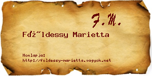 Földessy Marietta névjegykártya